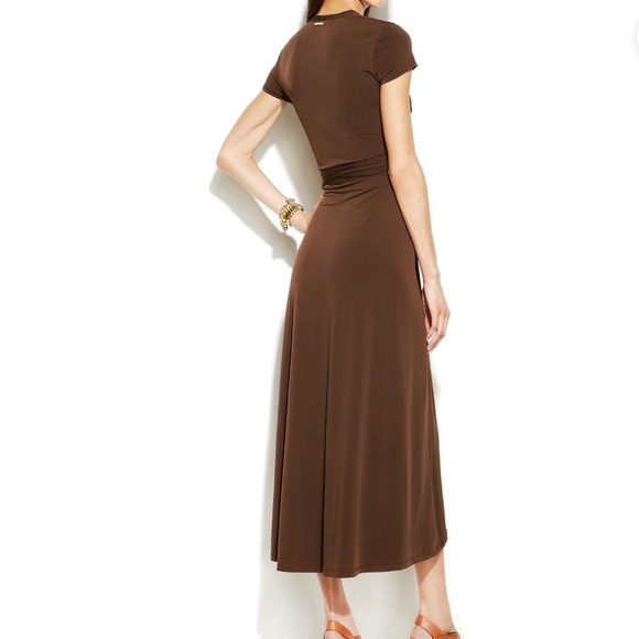 Michael Kors wrap dress brown maxi midi like new - Picture 2 of 5